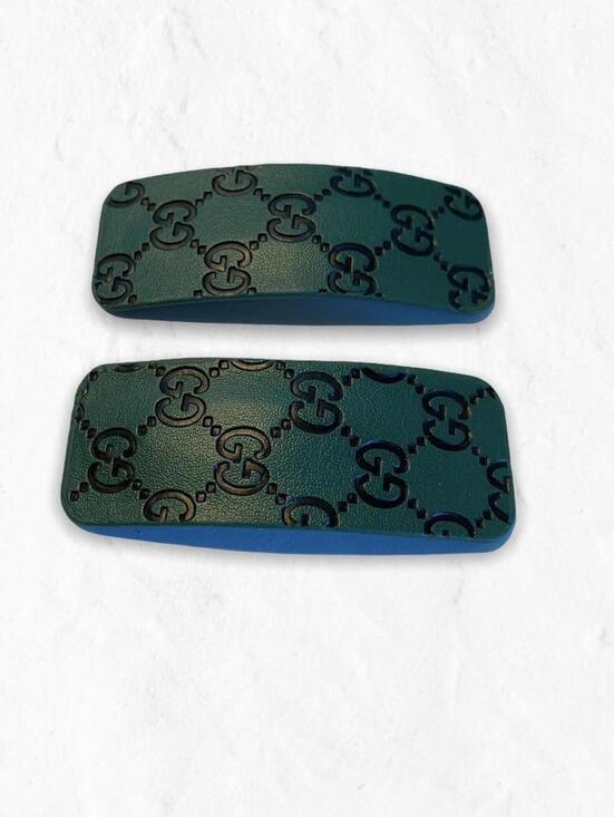 two recycled #leather Gucci Logo bags turned into hair clips main image 6